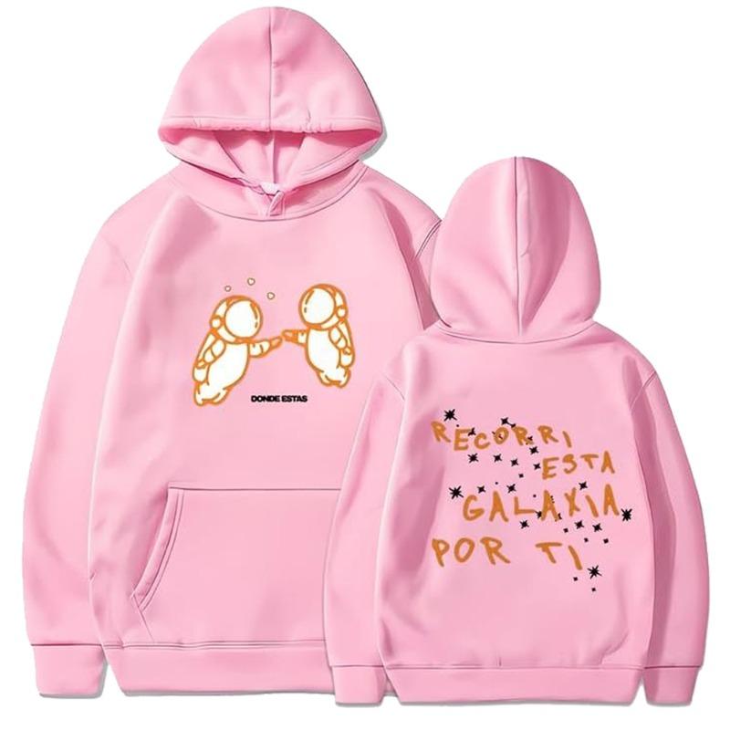 

New Autumn Winter Printed Hoodie Men s Fashionable Casual Long Sleeved Holiday Sweatshirts 3XL розовый