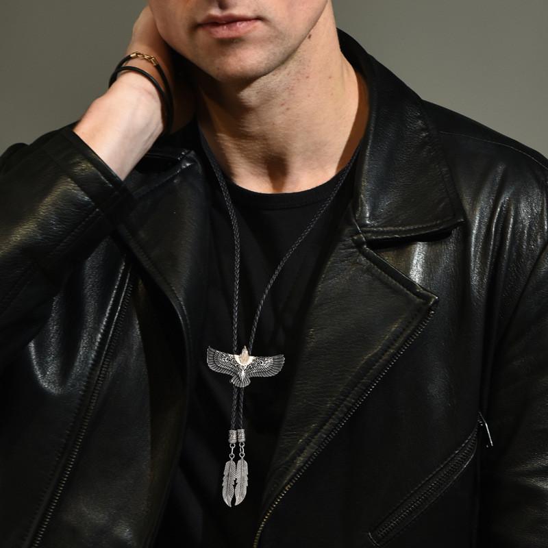 Cravată Bolo Retro Excepțională cu Vultur Bijuterii de Modă Cowboy Pentru Bărbați și Accesorii Femei