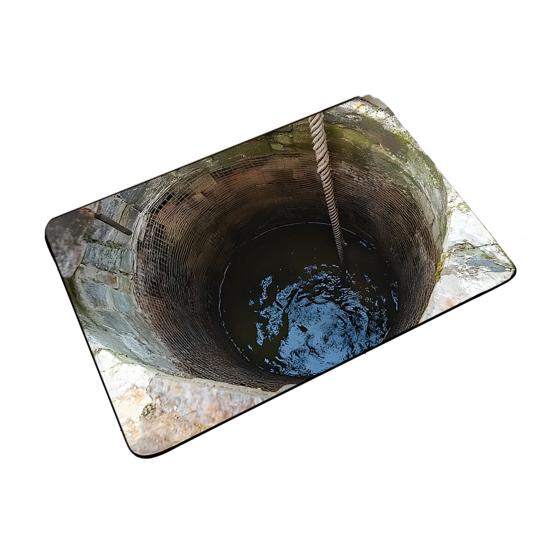 Yousheng 3D Pond Floor Mat Diatomaceous Earth Realistic Water Pit Fish Rug Absorbent Non-Slip Bathroom Rug for Entrance Kitchen Living Room