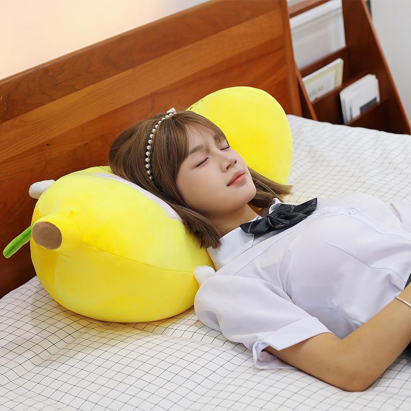 Soft cute lamb banana throw pillow plush toy cute long banana doll girl birthday gift