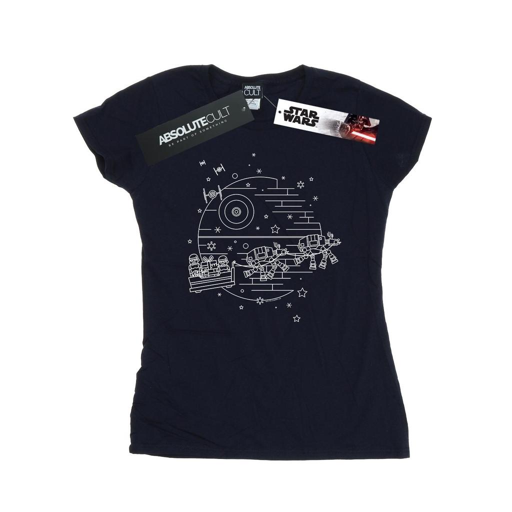 Star Wars Womens/Ladies Death Star Sleigh Cotton T-Shirt