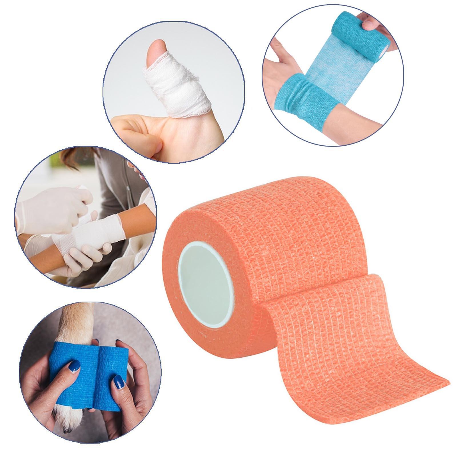 

(Курица Кунг Пао)Эластичные бинты Самоклеящаяся повязка Нетканая спортивная повязочная лента 5 см х 4,5 м One size оранжевый