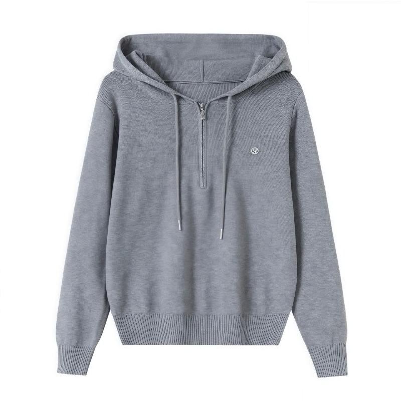 Autumn and winter new drawstring hooded sweater women's loose and thin versatile small fresh knitted sweater top