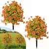 2pc Artificial Ball-Shaped Multicolor Flower Bush with Ground Stake for Garden Patio Flower Bed Yard Outdoor Party Decor
