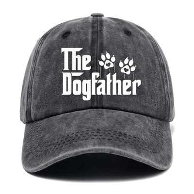 The Dogfather Funny Hats Dog Dad Baseball Cap Dog Lover Hat Gifts for Unisex,Adjustable  Baseball Cap for Unisex Black