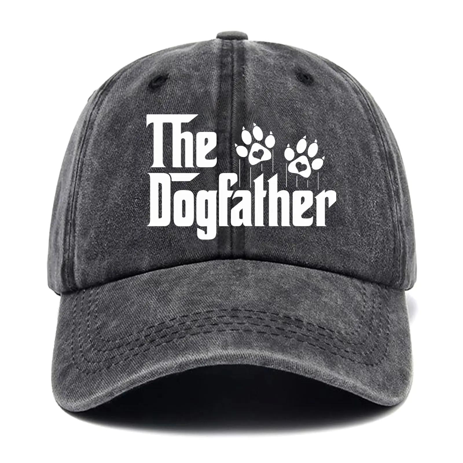 The Dogfather Funny Hats Dog Dad Baseball Cap Dog Lover Hat Gifts for Unisex,Adjustable  Baseball Cap for Unisex Black Adjustable& 8Y