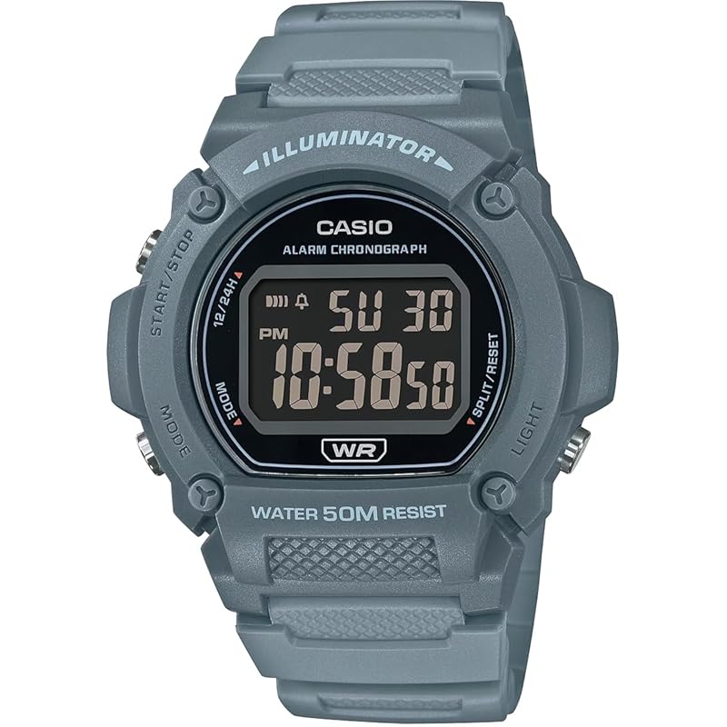 

[Casio] CASIO standard digital watch W-219HC-2BV men s matte grayish blue overseas model [product]