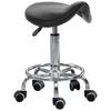 Height-Adjustable Stool with 5 Wheels and Ergonomic Foam-Padded Seat, 36.2x37.5x51-66 cm, Black