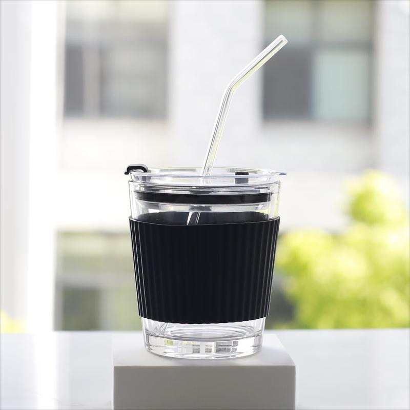Xiaoyueya 350ml Glass Straw Coffee Cup