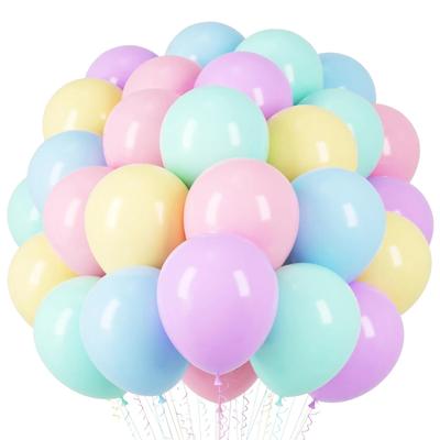 20 Stück Gemischte Farben Macaron Ballons 10 Zoll Pastell Regenbogen Ballons Macaron Ballons Mehrfarbige Ballons Partydekorationen