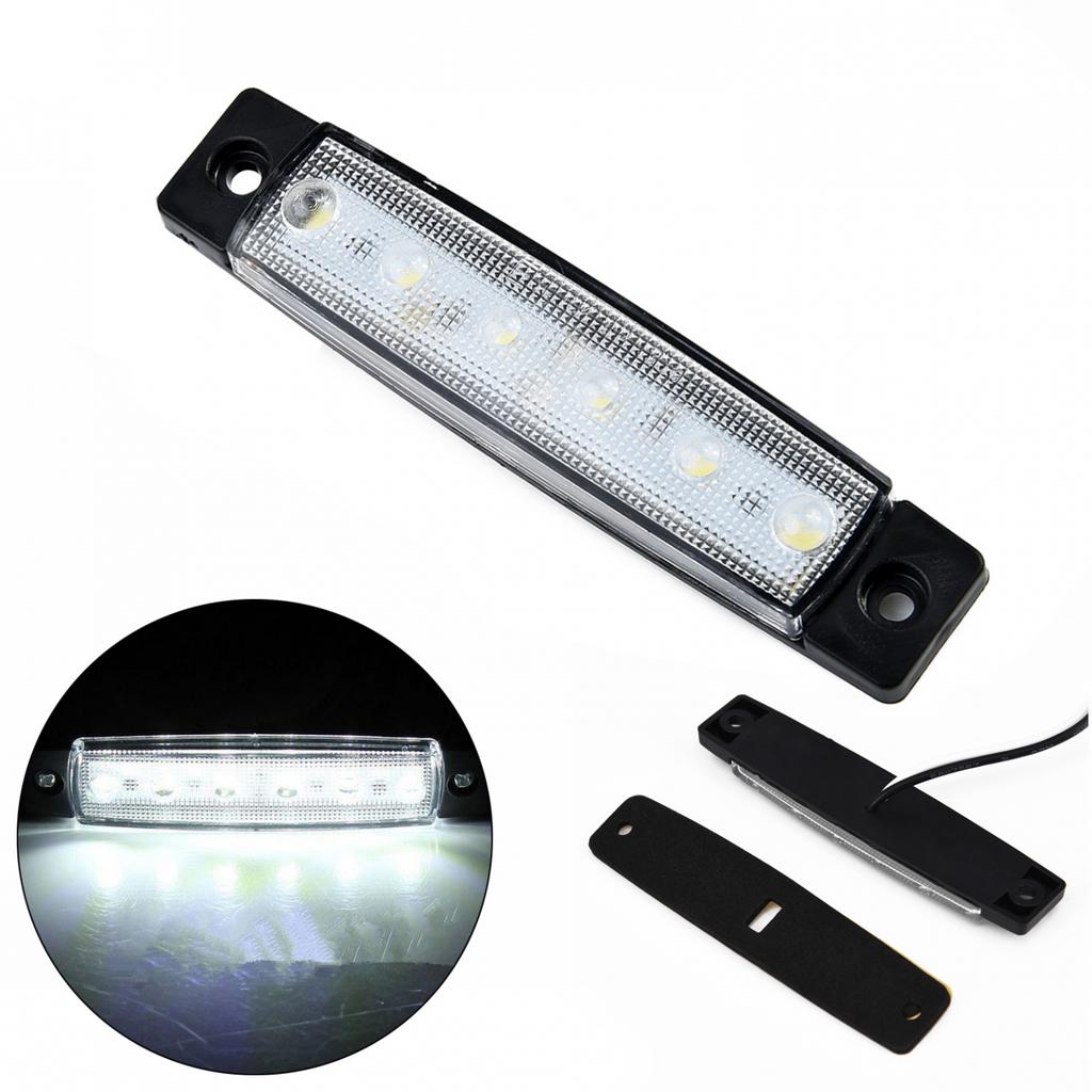 LED Side Marker Light 12V White Indicator Lamp For Buses/Trucks/Trailers/Lorries