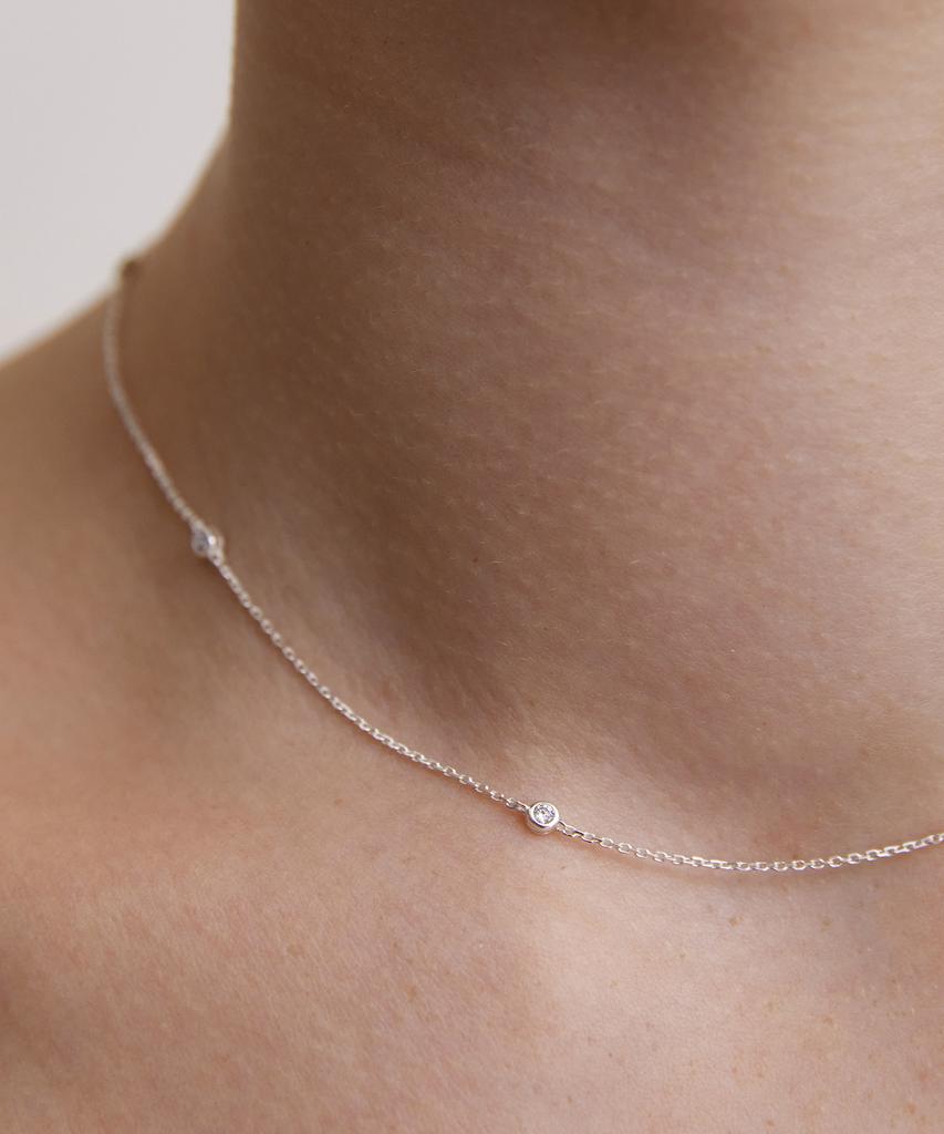Tatiana (Silver 925) Bezel Dot Chain Necklace Nz2418