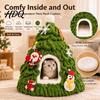 Tree Shaped Cat Bed Christmas Bed Foldable Semi-Enclosed Felt Cave 3D Gift for Cats Holiday Pet House Soft Yarn Hideaway Indoor Cats Xmas