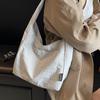 Large capacity shoulder bag literary and artistic fan simple student class bag lazy style versatile canvas bag new messenger bag women