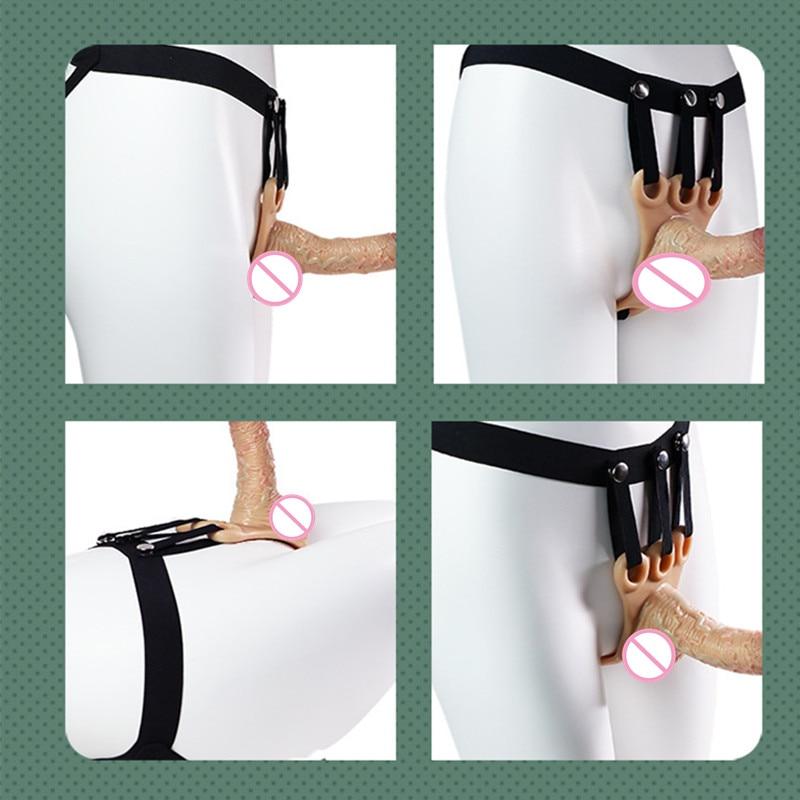 New Female Silicone Wear Dildo Solid One Piece Pants Lesbian Adult Erotic Supplies Dildo Wear Pants Vaginal Massage