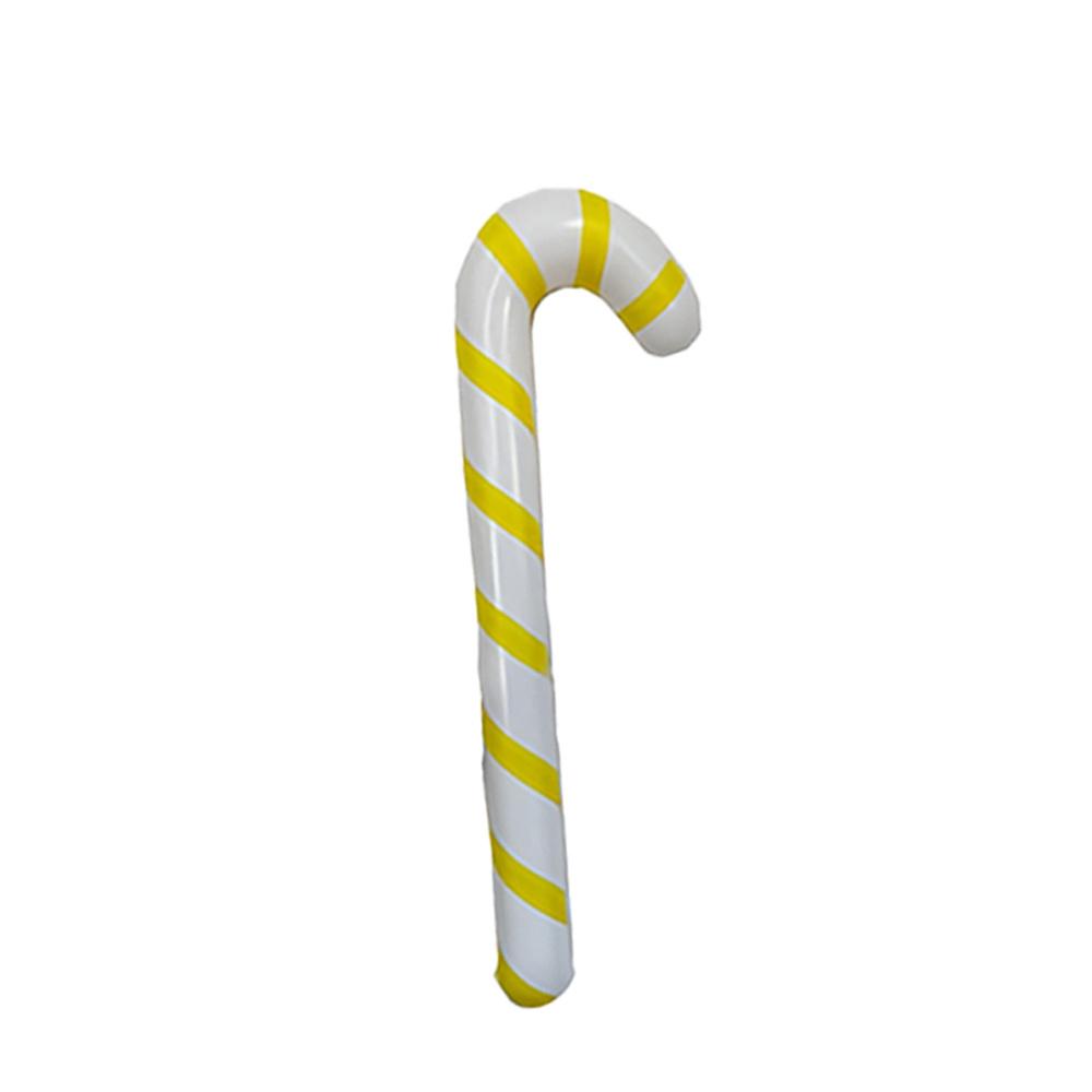1 Stück PVC aufblasbarer Weihnachtsmann-Stock festlicher aufblasbarer Zuckerstangen-Dekoration bunter Weihnachtsanhänger Schmuck