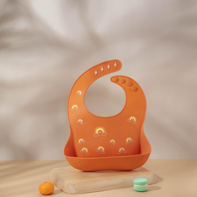 Waterproof Food-Grade Silicone Baby Bib - Leak-Proof, Self-Feeding, Drool Protection