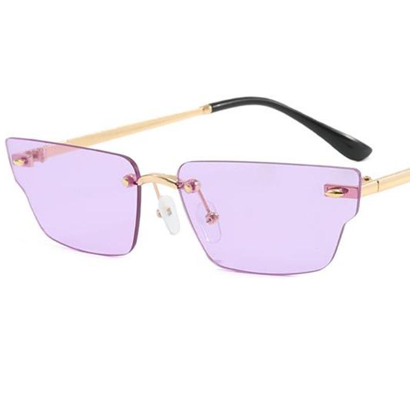 Fashion Sun Glasses Unisex Rimless Anti-UV Spectacles Polygon Eyeglasses Personality Irregular Ornamental Simplity Sunglasses