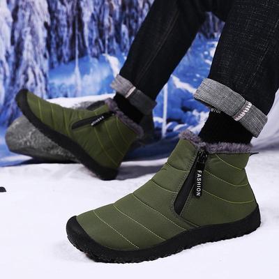 Plus Size 48 Waterproof Unisex High-Top Winter Snow Boots with Side Zipper