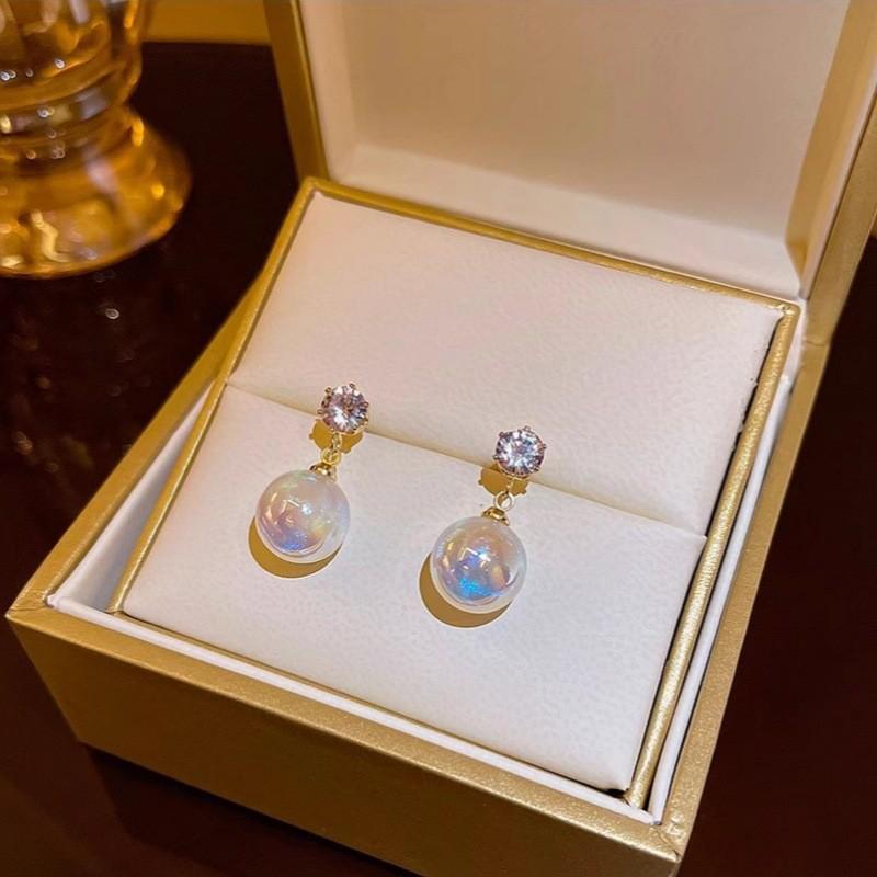 Korean Style S925 Silver Pearl Stud Earrings for Women - Simple, Elegant, and High-End