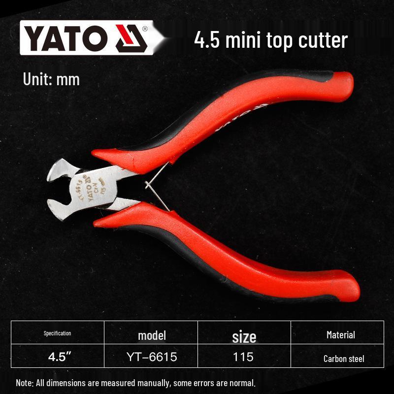 

YATO Handmade Mini Pliers - Precision Round Nose, Bevel Edge, Multi-Function for Jewelry and Small Wire Cutting