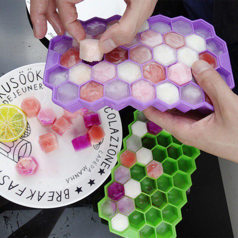 Honeycomb Ice Cube Tray 37 Cubes Silicone Ice Cube Maker Mold For Ice Cream Party Whiskey Cocktail
