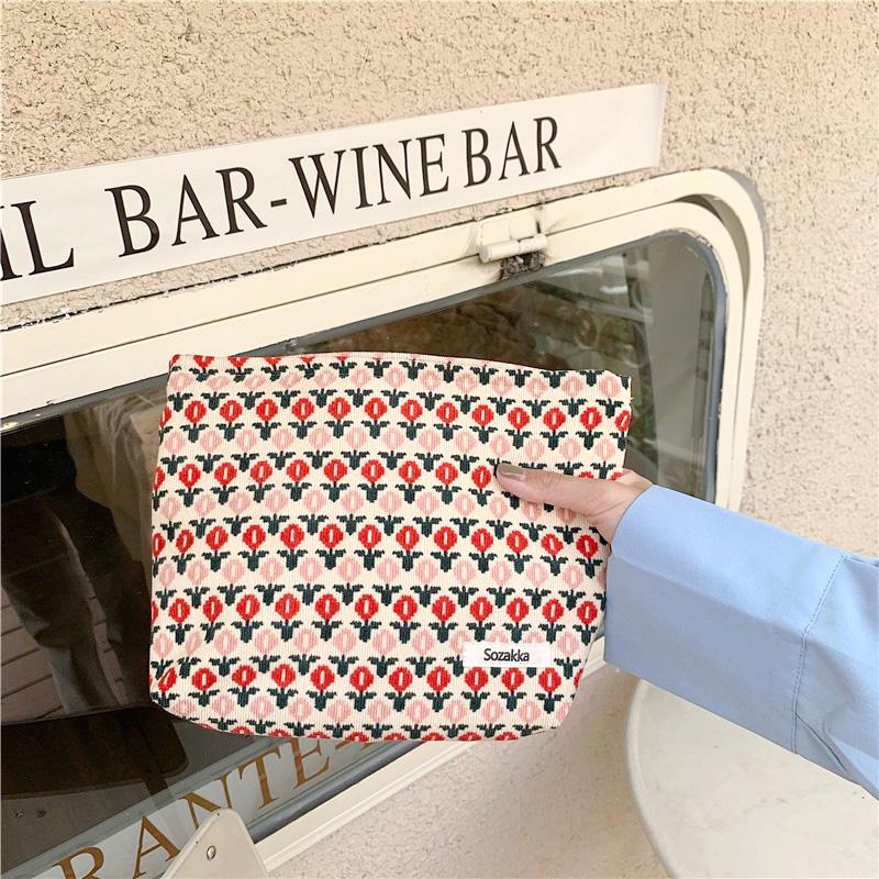 Embroidery Florals Storage Organizer Cosmetics Makeup Bag Toiletry Large Capacity Beauty Case Travel Portable Wash