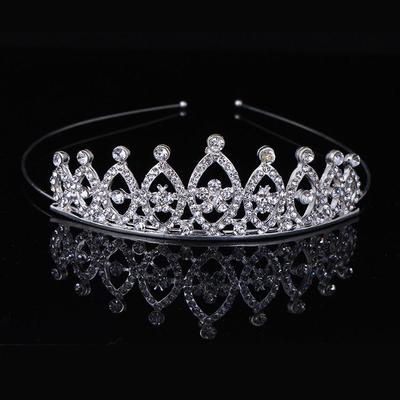 Korean Style Rhinestone Princess Tiara Headband for Children, Student Performance Hair Accessory.