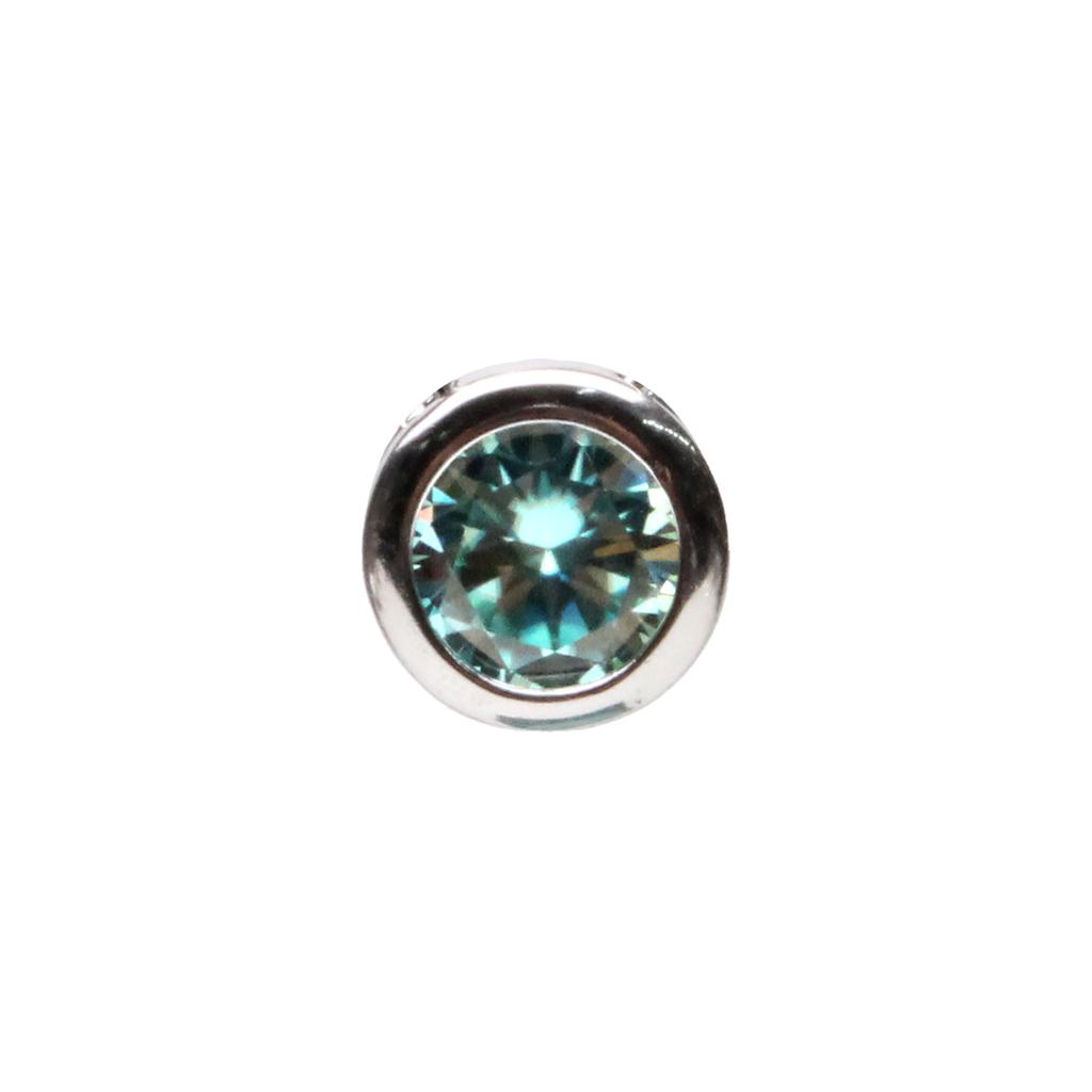 Bien Vetu Blue Moissanite Pendant Bezel-Set 1 Carat
