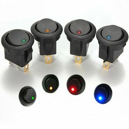 20x Blue Green Yellow Red LED Dot Light 12V Car Auto ON/OFF Toggle Switch Sales