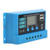 12V 24V Solar Panel Controller LCD Display Photovoltaic Charge Controller with Connectors Blue 20A
