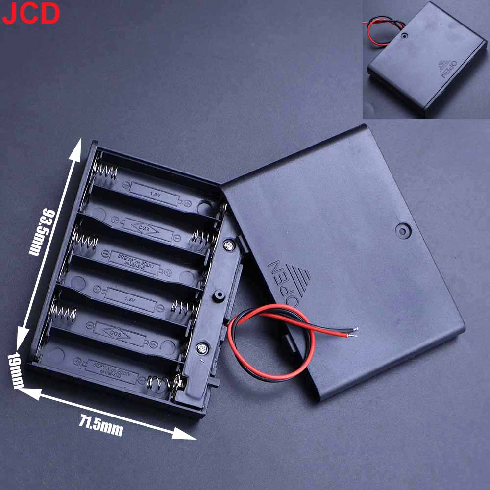 1pc AA Battery Holder Case Box with Leads with ON/OFF Cover 2/3/4/6/8 Slot Standard Battery Containertandard Battery Container