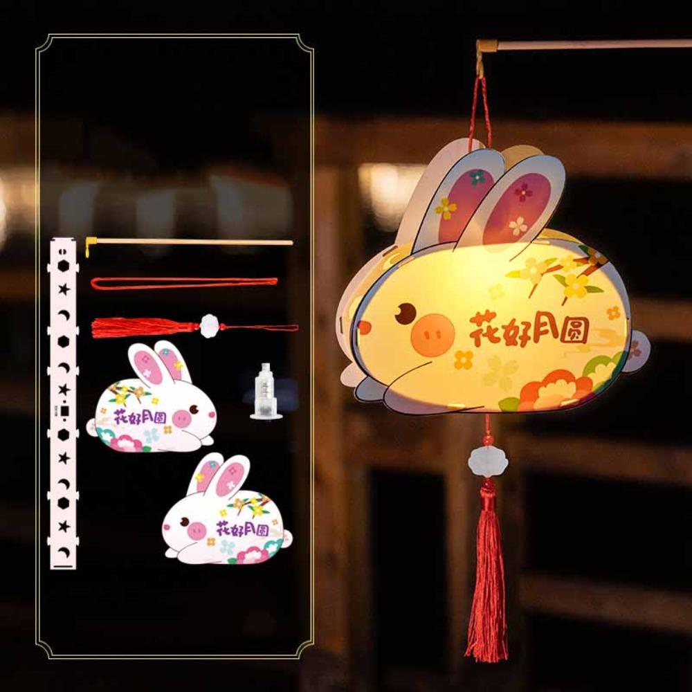 3D Middle Autumn Festival Lantern Rabbit Ancient Style Handheld Lantern  Children