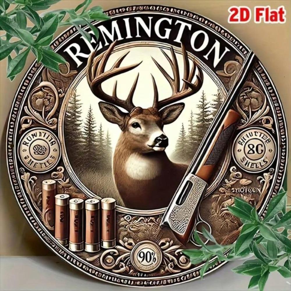Vintage Metal Sign 8 Inch Remington Classic Flat 2D Wall Art Home Decor