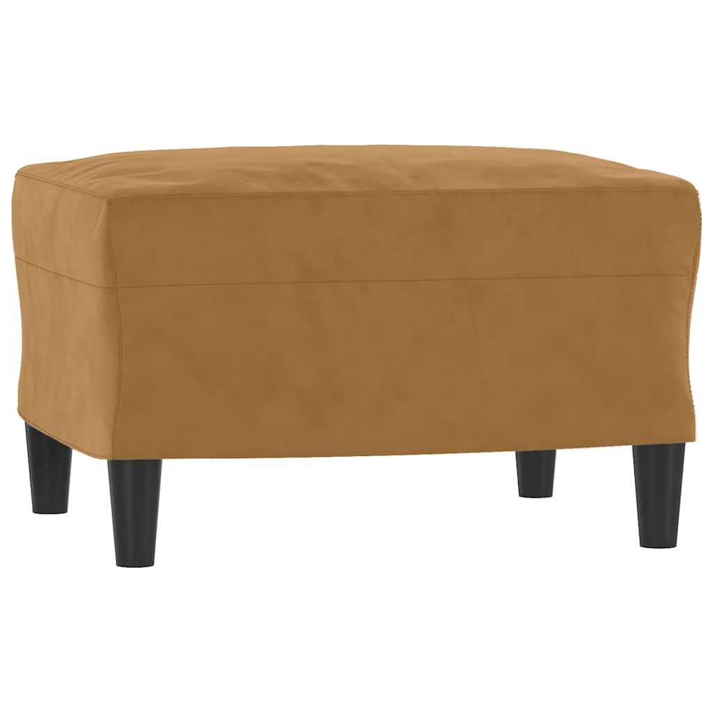 Vidaxl 3-Osobowa Sofa Z Podnóżkiem, Brązowy, 180 Cm, Aksamit