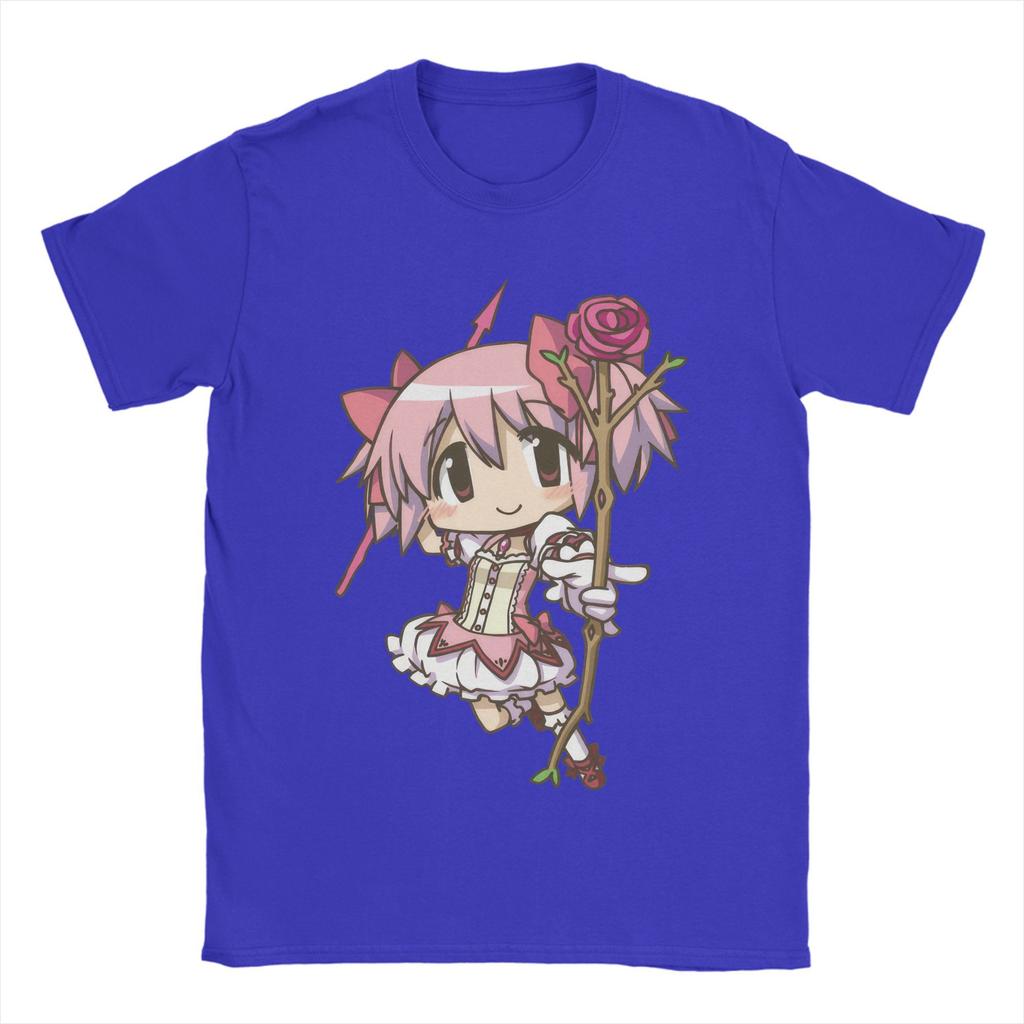 Novelty Mahou Shoujo Madoka T-Shirts for Men Crewneck Cotton T Shirts Madoka Magica Anime Short Sleeve Tee Shirt Clothes