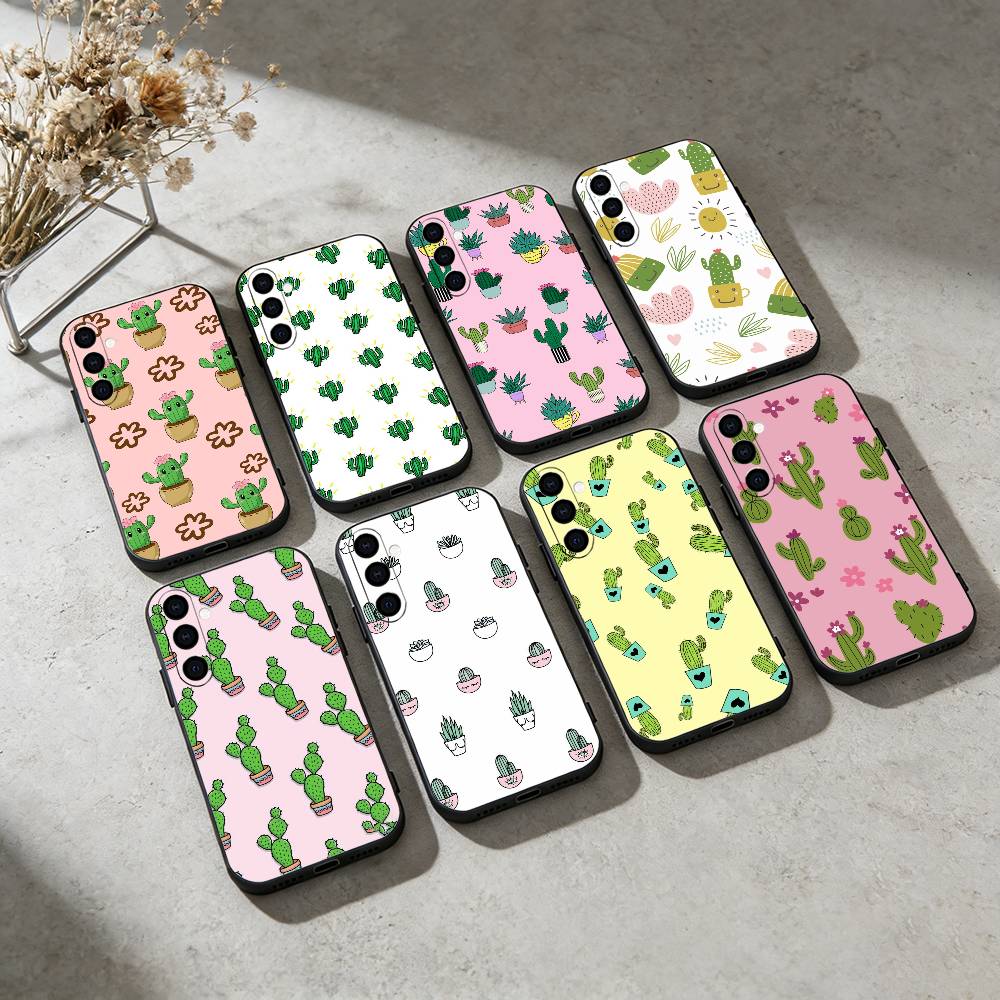 Cactus Succulents Phone Case For Samsung Galaxy A20,21s,22,31,32,52,53,72,73,80,91 Soft Black Shell