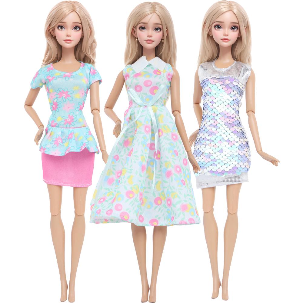 

3 шт./компл. Модная одежда и аксессуары для куклы Барби 11,5 Кукла принцесса для девочки Блестящее розовое белое фиолетовое платье Наряд Детская игрушка подарок