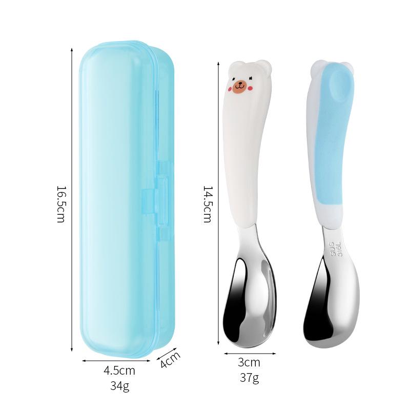 Łyżeczka do karmienia dziecka ze stali nierdzewnej 316 z kreskówkowym misiem