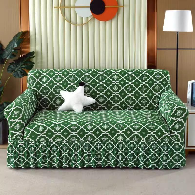 Universal European Style Skirt Sofa Cover  All Season Universal Fabric Summer Sofa Cover  One Piece Sofa Cushion with Sandpaper