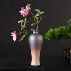 Zen Retro Ceramic Vase: Simple Antique Pottery for Dried Flowers, Small Table Ornament, or Hydroponic Plant Container for Living Room.