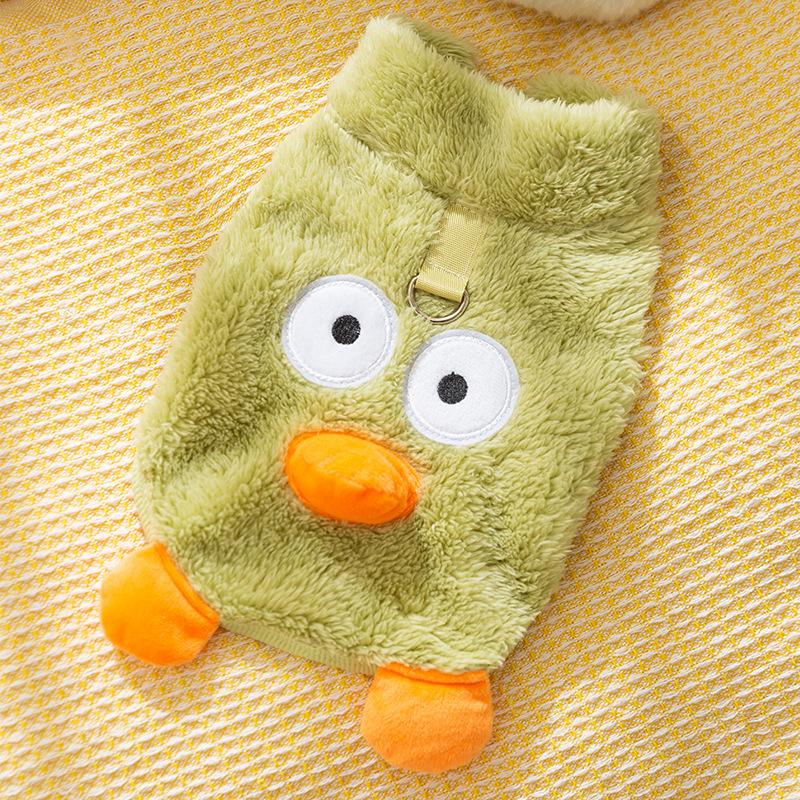 Pet Clothes Autumn and Winter Cat Funny Big Eyes Cute Two Feet Fleece Coat Hairless Cat Warm Teddy Than Bear Dog Clothing