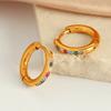 Yori Delicate Colorful Bling Simple Round Earrings Fashion Thin Finger Korean High Quality Jewelry 18K Golden Accessories