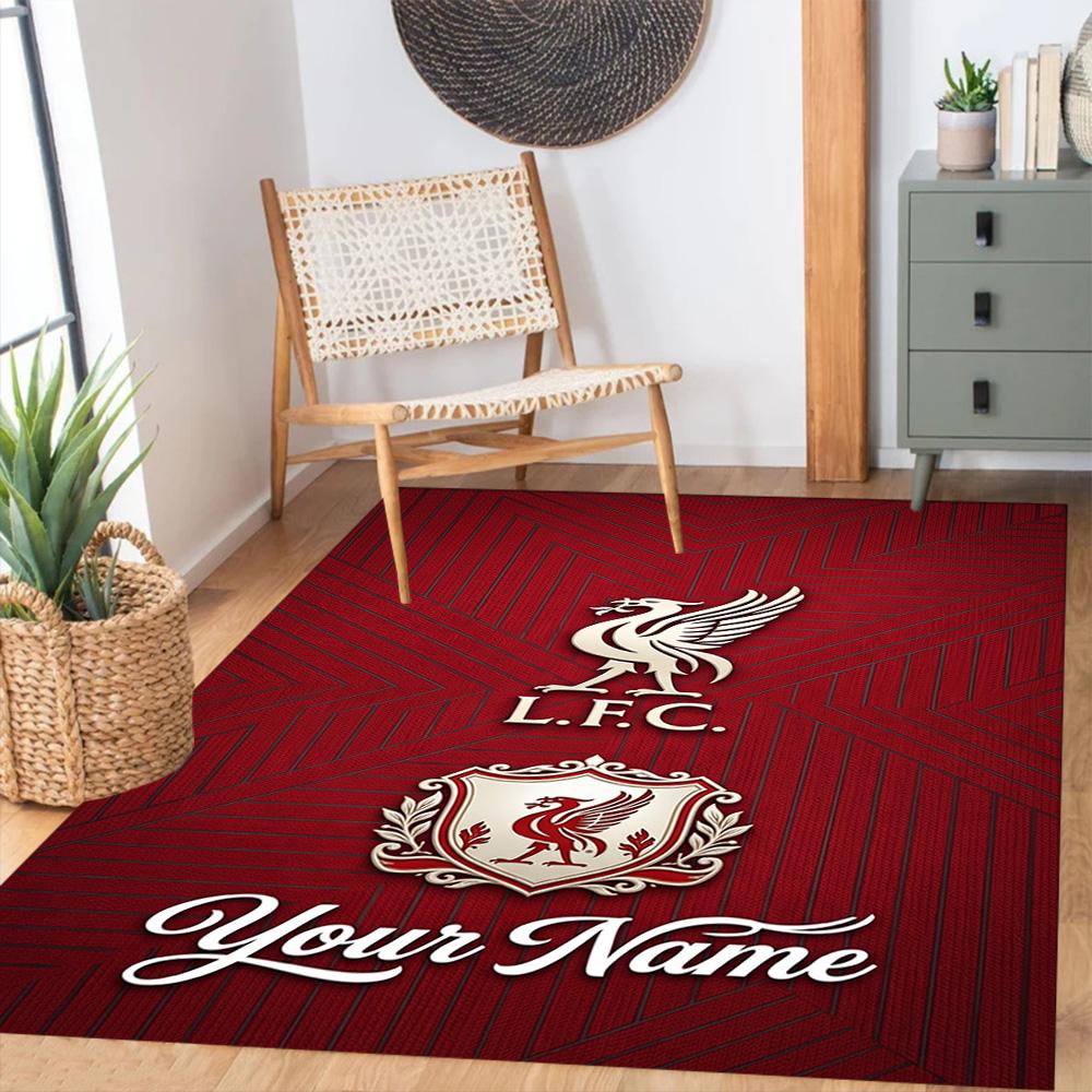 Liverpool Fc Customize Text Carpet Perfect For Outdoor Entryway Dormitory Hallway Antislip Rug Office Home Decor Spiritual Gift