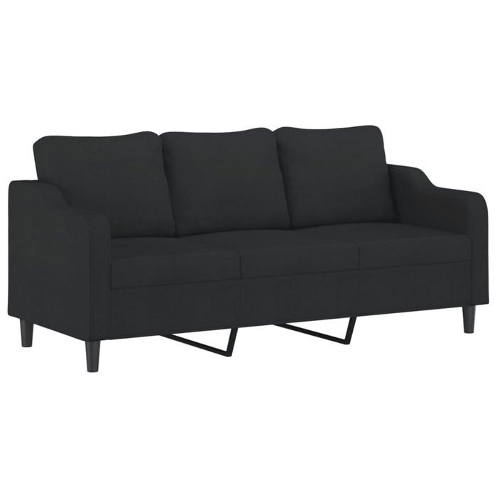 Canapé 3 places - Maison Exclusive - Tissu 100% polyester - Cadre métal - Noir