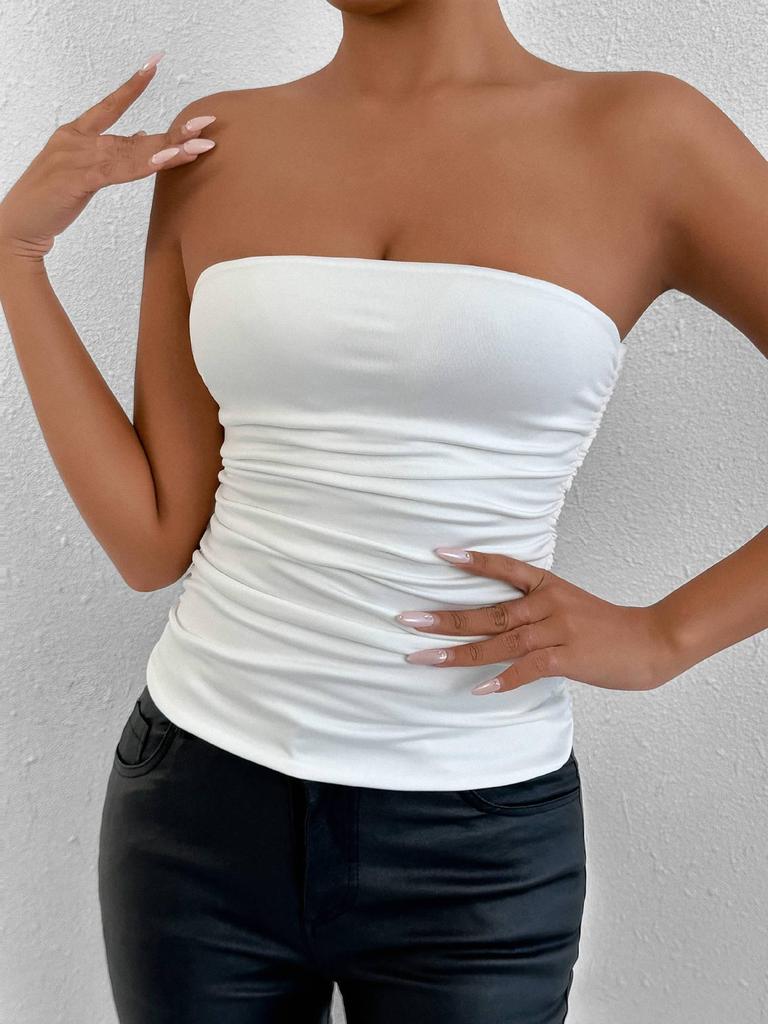 Summer Bestseller: Women's Sexy Solid Color Slim Fit Bandeau Top - Super Short Spicy Girl Style