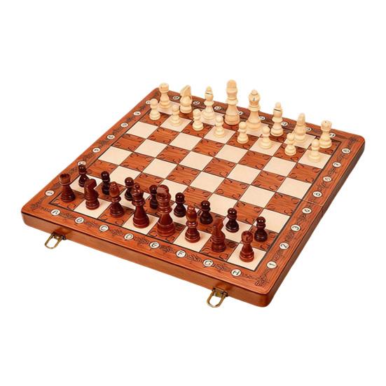 2-In-1 Magnetic Chess Game Wooden Foldable Storage Box Portable Chess Board Pieces Adults Classic Kids Strategy Chess Game