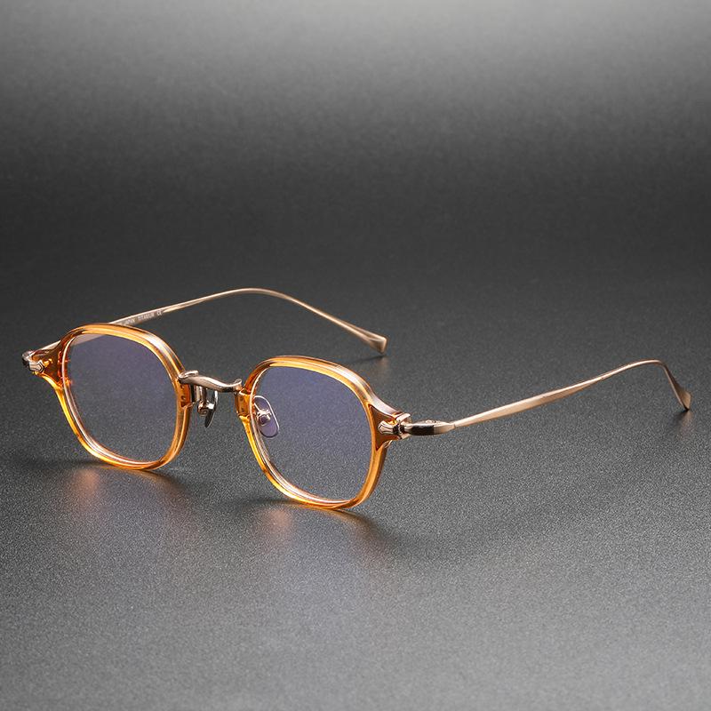 Turtle Retro Small Square Pure Titanium High Prescription Glasses Frame KMN183