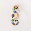 Creative Exquisite Crystal Sea Horse Brooch Badges For Women Men Fashion Classic Design Animal Pin Corsages