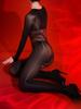 Sexy Patchwork Lace Waist Sheer Transparent Jumpsuit Women's 5D Oil Shiny Tights Ultrathin Bodysuit Shaping Woman Leotard